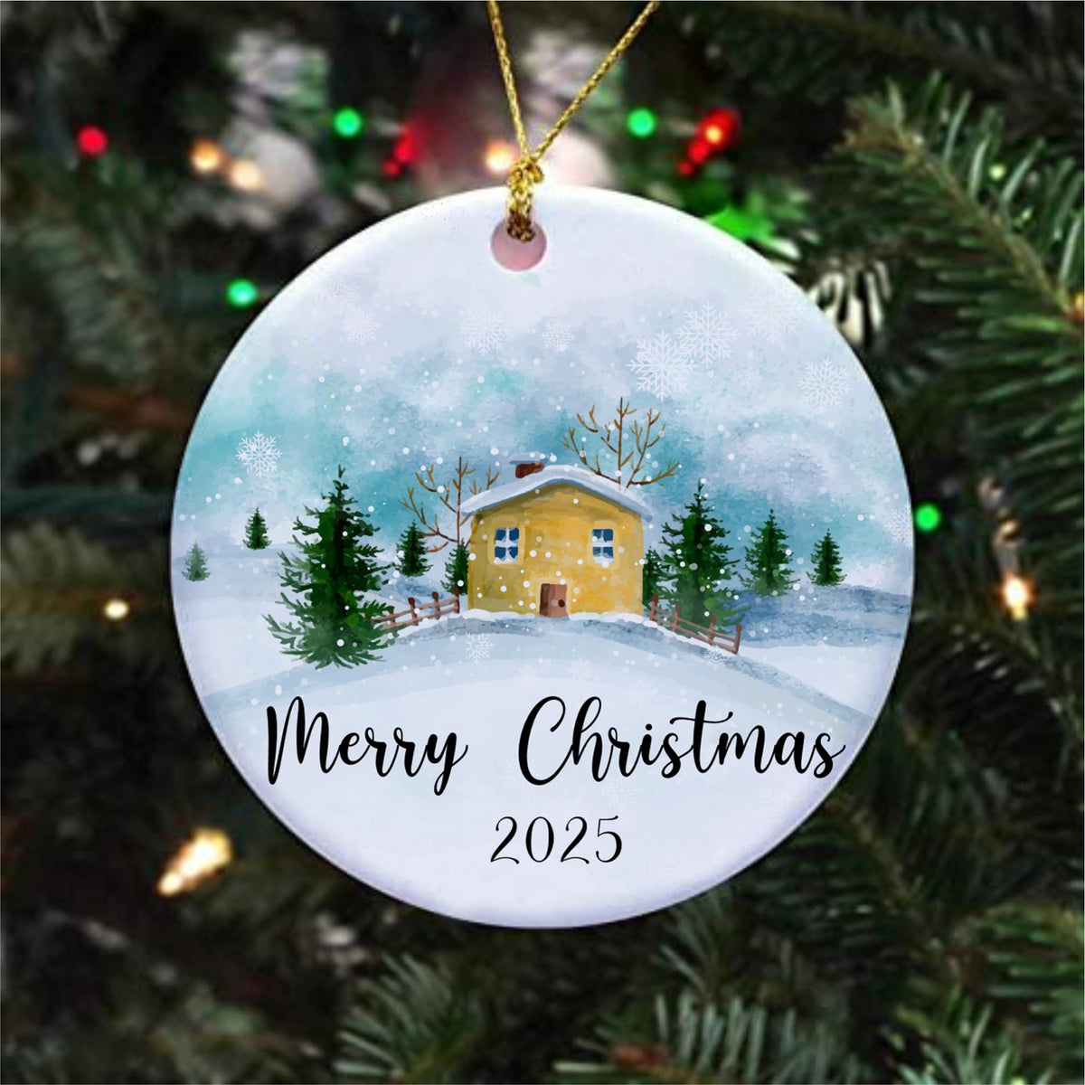 Merry Christmas Ornaments 2025, Two-Sides Printed Ornament for Xmas Tree