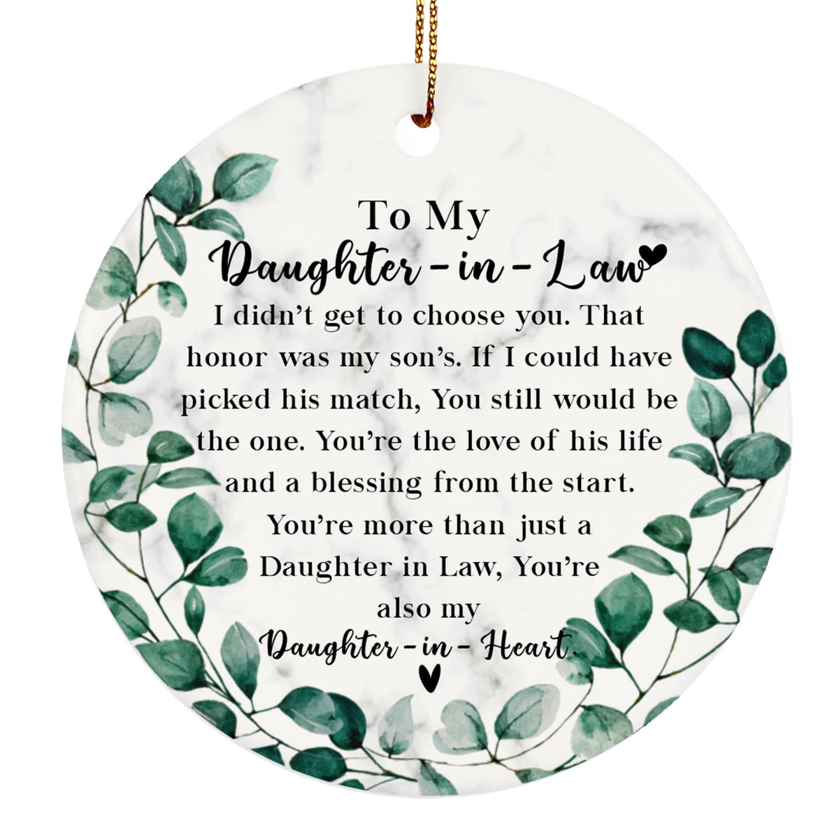 to My Daughter-in-Law Christmas Ornament from Mother in Law, Daughter in Law Gifts Xmas