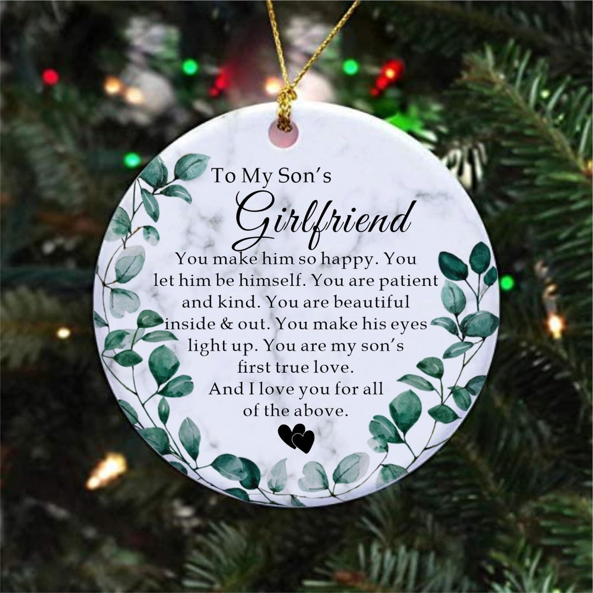 to My Son’s Girlfriend Ornament for Christmas, Son’s Girlfriend Christmas Ornaments