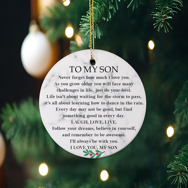 to My Son Christmas Ornaments Gifts from Mom & Dad