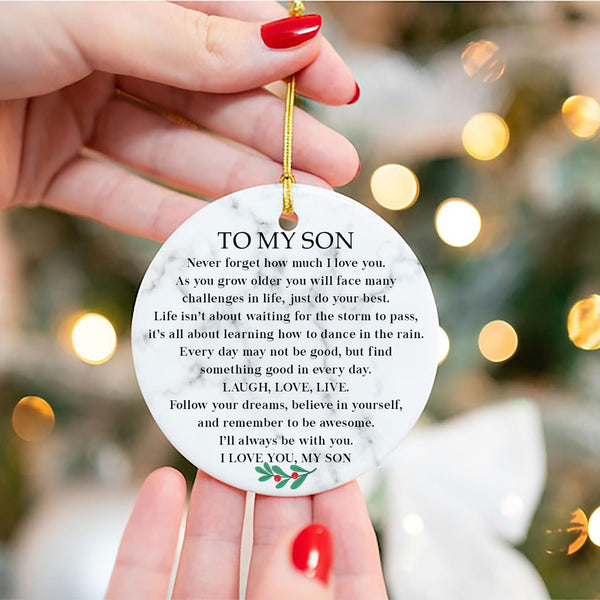 to My Son Christmas Ornaments Gifts from Mom & Dad