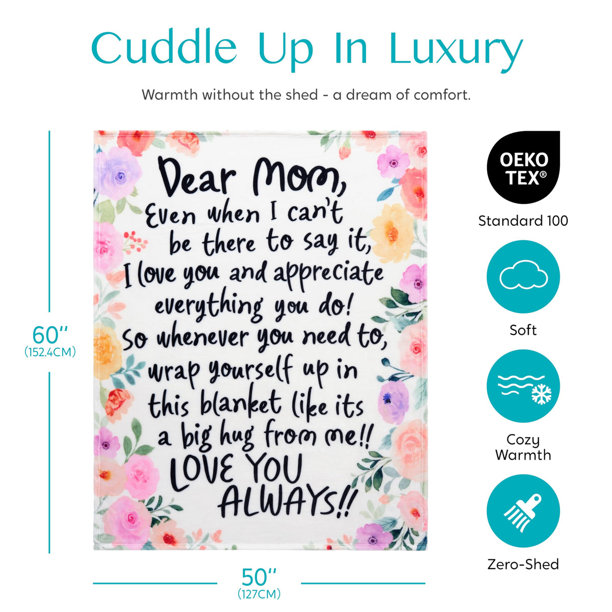 Gifts for Mom Christmas Mom Blanket Gift from Daughter Son Soft Flannel Throw Blanket Presents