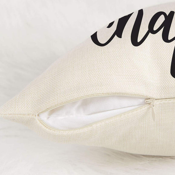 Just One More Chapter Throw Pillow Case Cushion Cover Book Lovers Linen 18 x 18 Inch