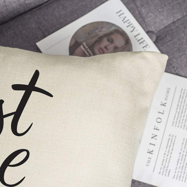 Just One More Chapter Throw Pillow Case Cushion Cover Book Lovers Linen 18 x 18 Inch