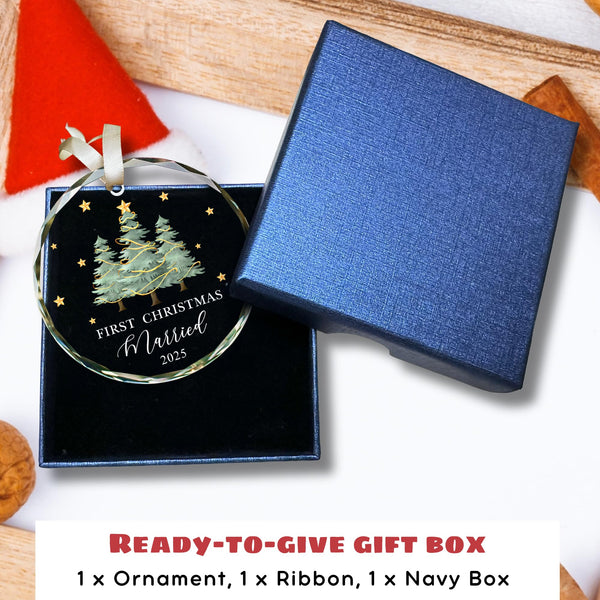 Wedding Gifts - Wedding Gifts for Couples 2025-1st First Christmas Married Ornament 2025 - Married Couple Gift for Bride, Newlyweds