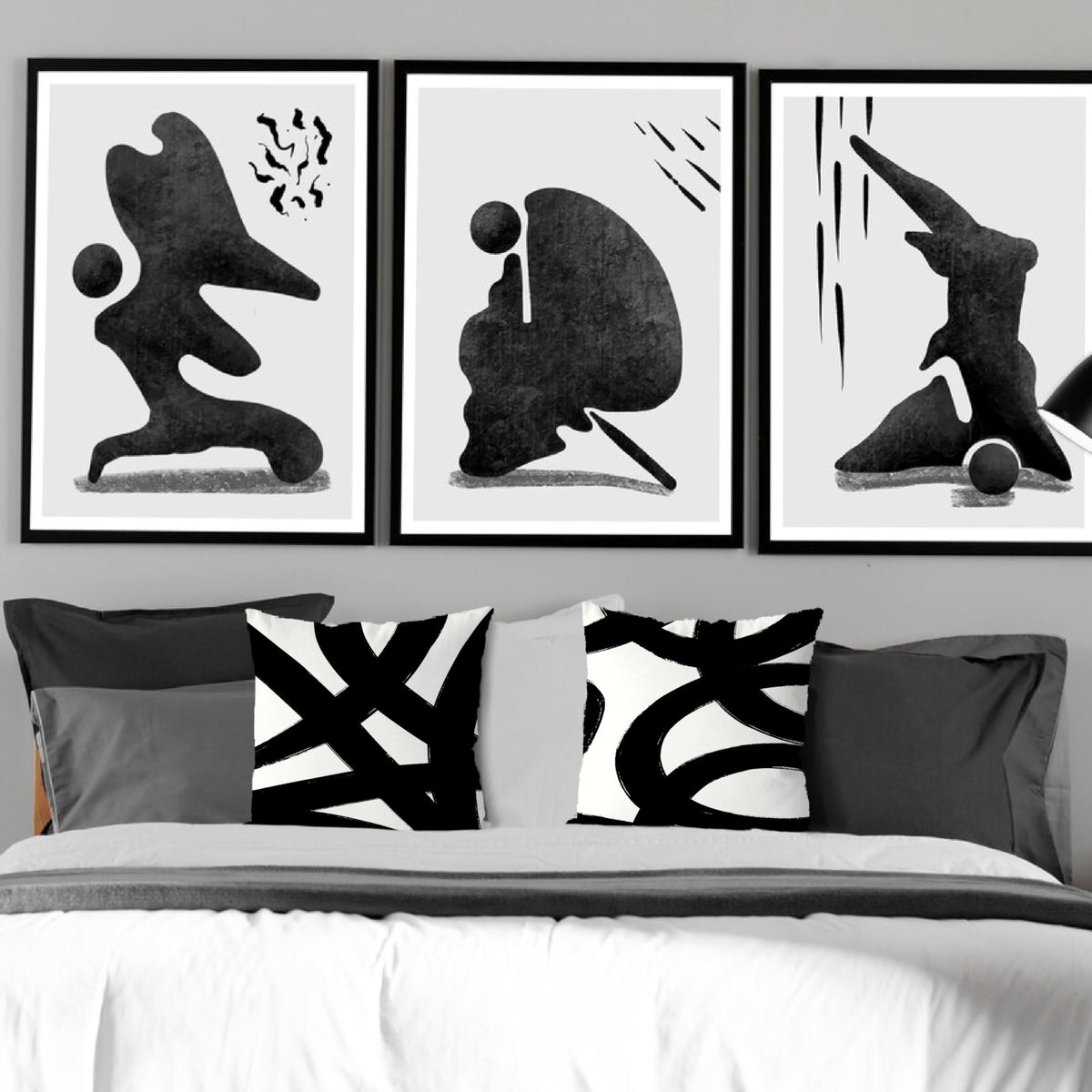 Black and White Throw Pillows Covers 18x18 Decorative Abstract White and Black Pillow Cover Room Decor