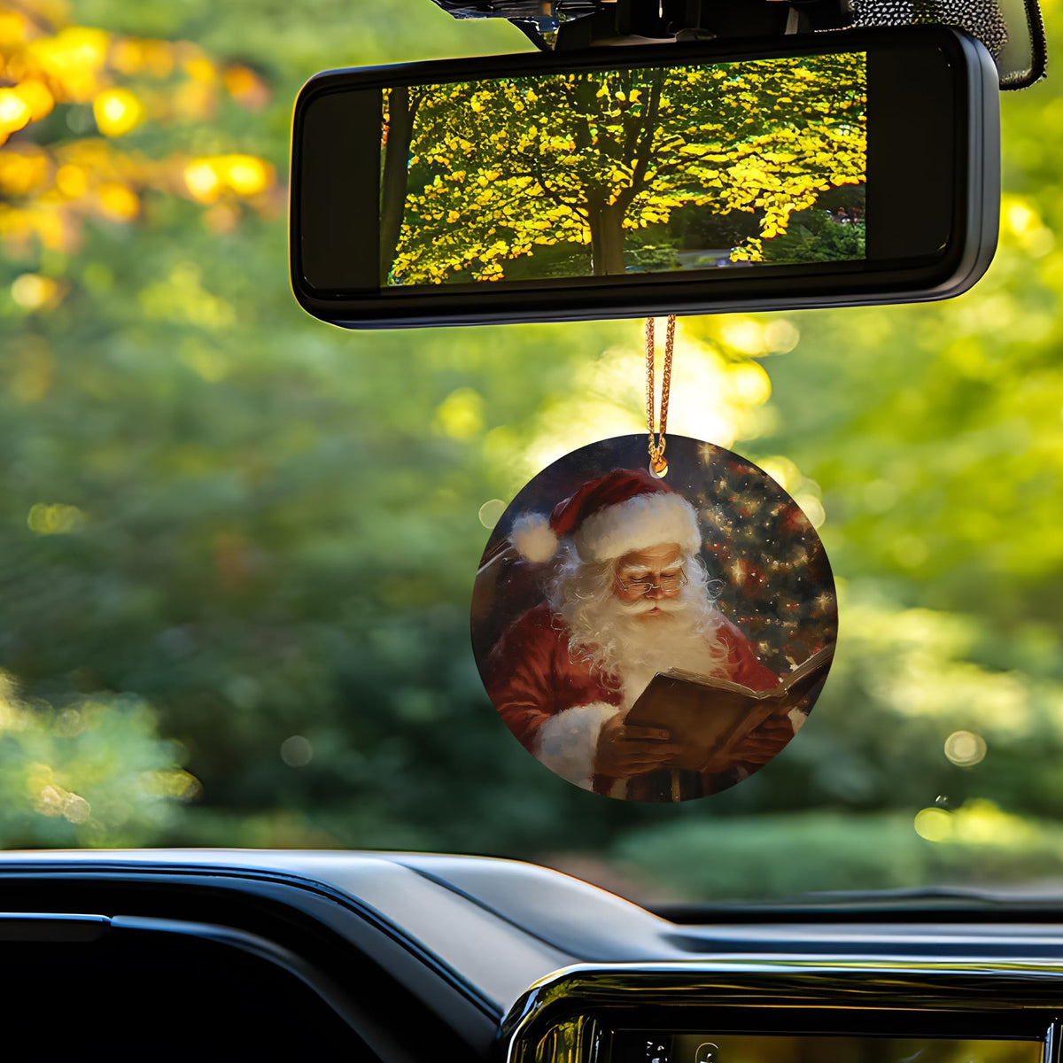 Vintage Santa Claus Ceramic Ornament Keepsake, Merry Xmas Holiday Decor for Christmas Tree, Farmhouse, Winter Rustic Santa Hanging Ornament