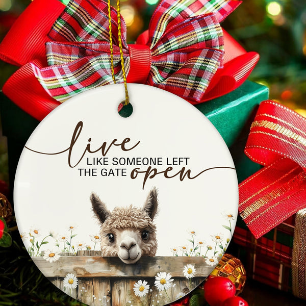 Alpaca Ornaments, Rustic Farmhouse Alpaca Hanging Ornaments for Christmas Tree Party Holiday Decorations