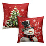 Red Christmas Pillow Covers Snowman Throw Pillow Covers Xmas Tree Pillow Case 18x18