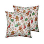 Christmas Pillow Covers 18x18 Set of 2 Gingerbread Man Throw Pillow Covers