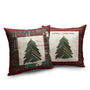 Merry Christmas Pillow Covers 18x18 Set of 2 Red Classic Checkered Green Xmas Tree