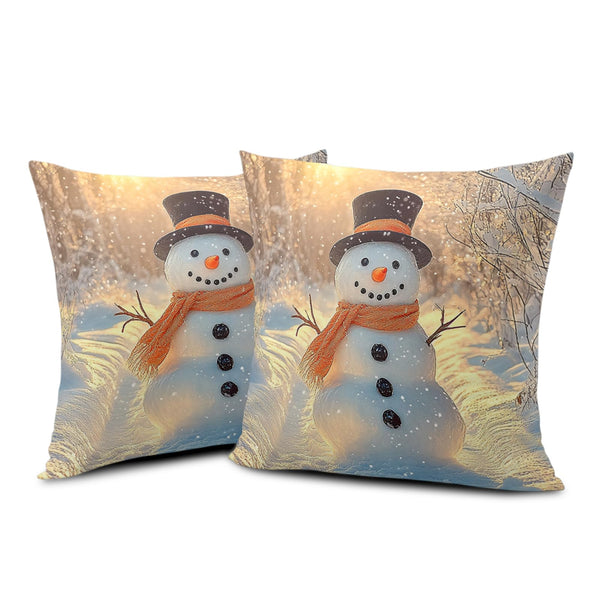 Winter Pillow Covers Snowman in The Sunshine Throw Pillow Covers 18x18 Snowflakes