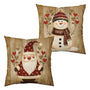 Vintage Christmas Pillow Covers 18x18 Santa Pillowcase Snowman Throw Pillow Covers