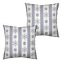 Winter Pillow Covers Blue and White Porcelain Blue Snowflakes Striped