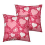 Pink Pillow Covers 18x18 Pink White Love Heart Pillow Case Throw Pillow Covers