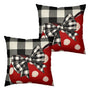 Heart Throw Pillow Covers 18x18 Buffallo Plaid Pillow Covers Polka Dot Red Love Heart with Bow