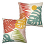 Set of 2 Summer Tropical Leaves Throw Pillow Covers Palm Banana Leaf 18x18 Abstract