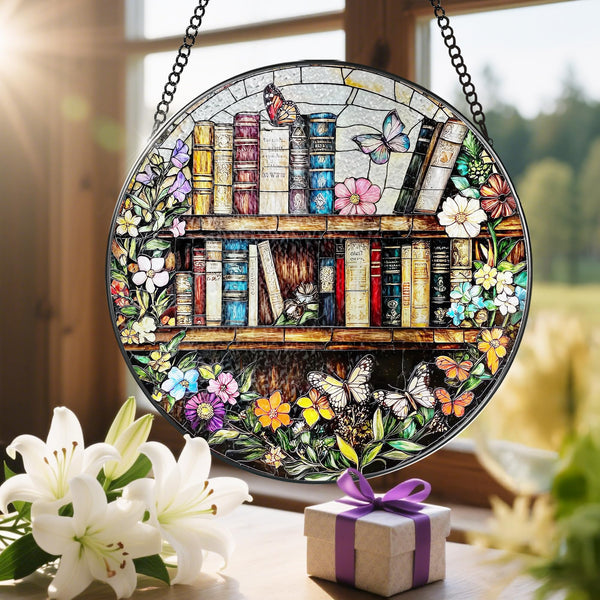 8'' Stained Glass Suncatcher Ornament, Stained Glass Window Hanging, Sun Catchers Ornaments