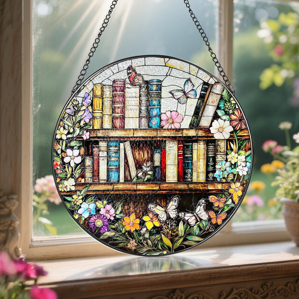 8'' Stained Glass Suncatcher Ornament, Stained Glass Window Hanging, Sun Catchers Ornaments