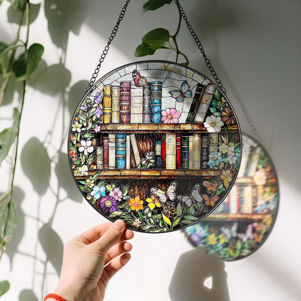 8'' Stained Glass Suncatcher Ornament, Stained Glass Window Hanging, Sun Catchers Ornaments