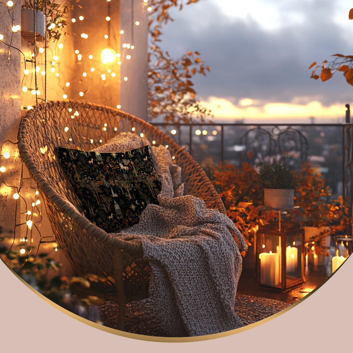 Medieval Dark Gothic Forest Pillow Covers 18x18 Single-Sided, Cottagecore Room Home Decor