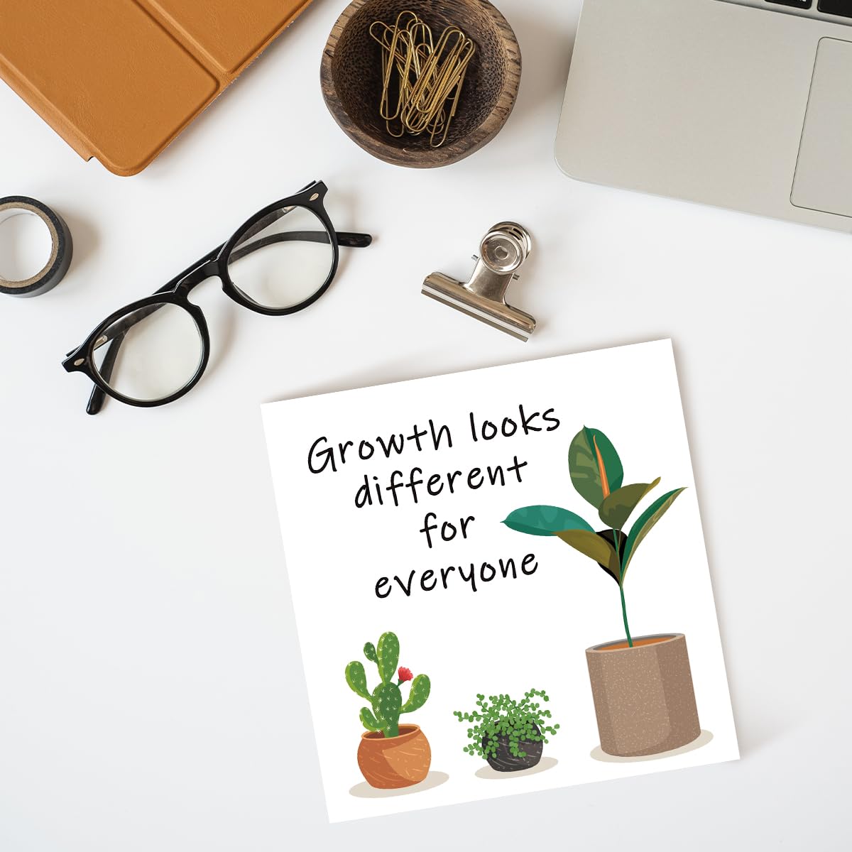 nspirational Wood Block Sign,Growth Looks Different for Everyone Plant Motivational Wooden Block Sign