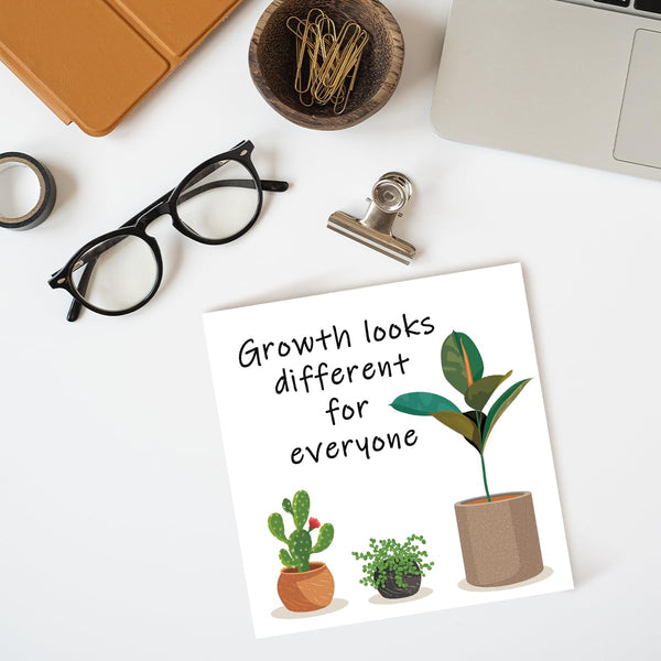 nspirational Wood Block Sign,Growth Looks Different for Everyone Plant Motivational Wooden Block Sign