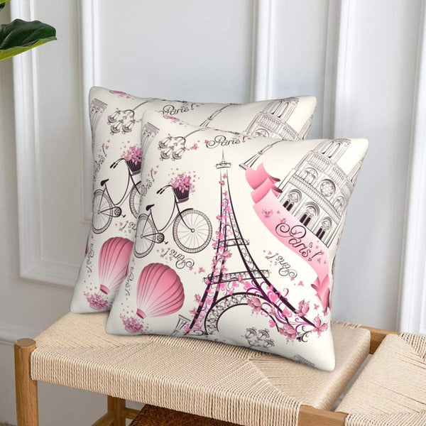 Paris Eiffel Tower Throw Pillow Cover 18x18 in Set of 2 Cushion Farmhouse Pillow Covers