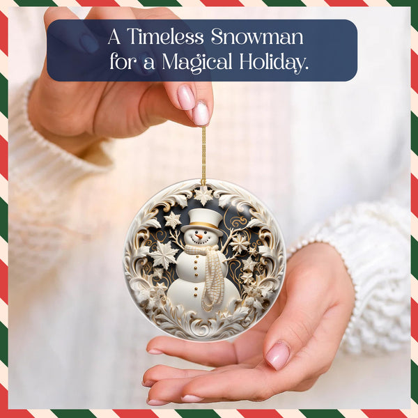 Snowman Christmas Ornament 4Inch – 2025 Christmas Ornament – Acrylic Winter Decoration for Tree