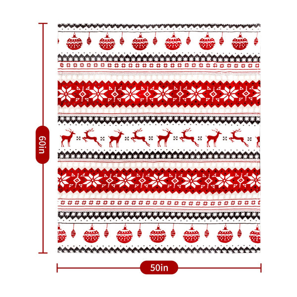 Christmas Throw Blanket for Couch, Holiday Christmas Reindeer Snowflakes Flannel Fleece Blanket