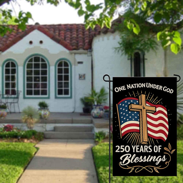 Blessings America Garden Flag 250, One Nation Under God,USA 250th Anniversary Patriotic