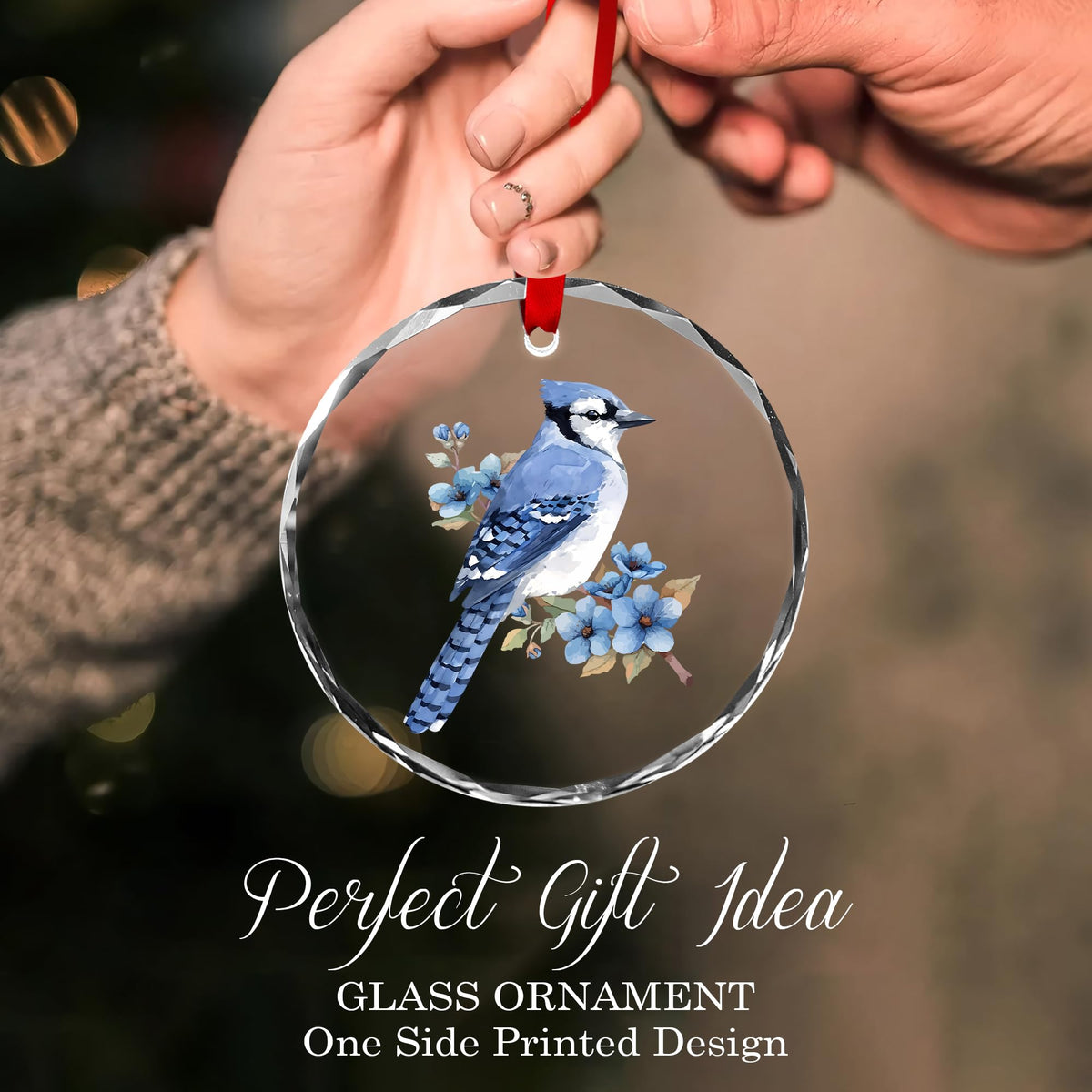 Blue Bird Glass Ornament, Bluebird Christmas Crystal Ornaments, Sky Bluebird Hanging Decoration for Christmas Tree