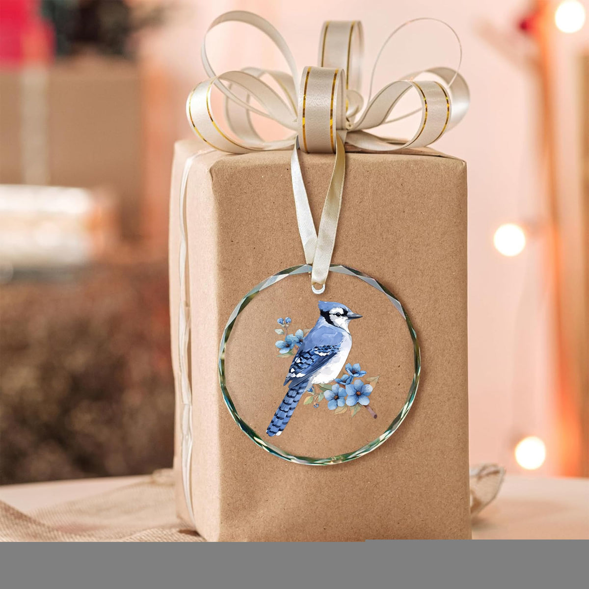 Blue Bird Glass Ornament, Bluebird Christmas Crystal Ornaments, Sky Bluebird Hanging Decoration for Christmas Tree