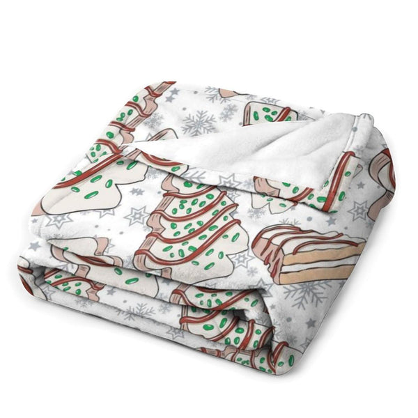 Soft Throw Blanket Christmas Tree Cakes Lightweight Flannel Plush Fuzzy Blankets for Women Teens 50X60 in