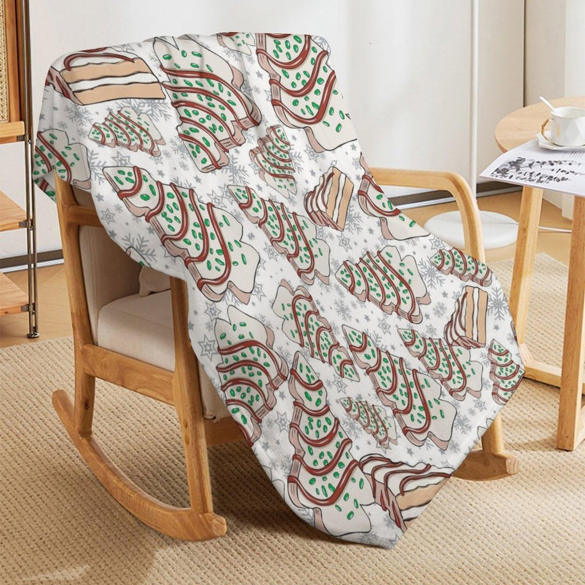 Soft Throw Blanket Christmas Tree Cakes Lightweight Flannel Plush Fuzzy Blankets for Women Teens 50X60 in