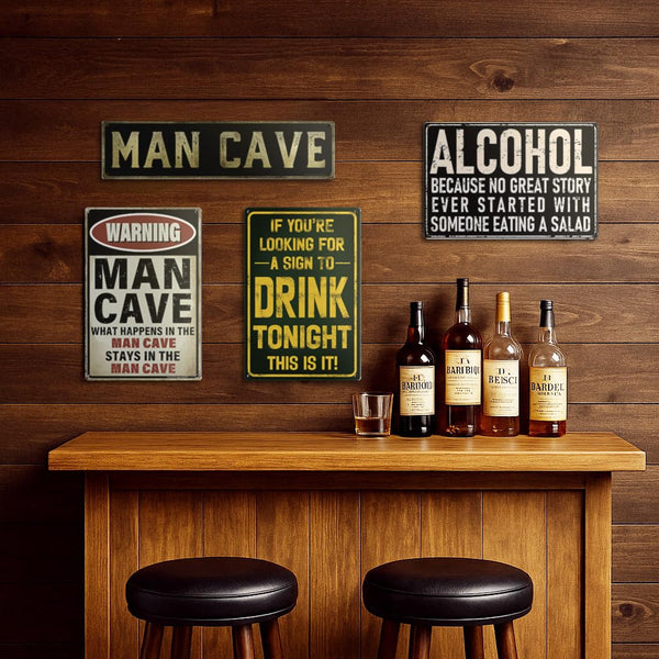 "Sign to Drink Tonight" Funny Bar Sign or Man Cave Decor | 12x8″ Durable Vintage Metal Beer Signs