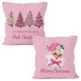 Pink Merry Christmas Tree Santa Claus Throw Pillow Covers 18x18 Set of 2, I'm Dreaming of a Pink Christmas Decor