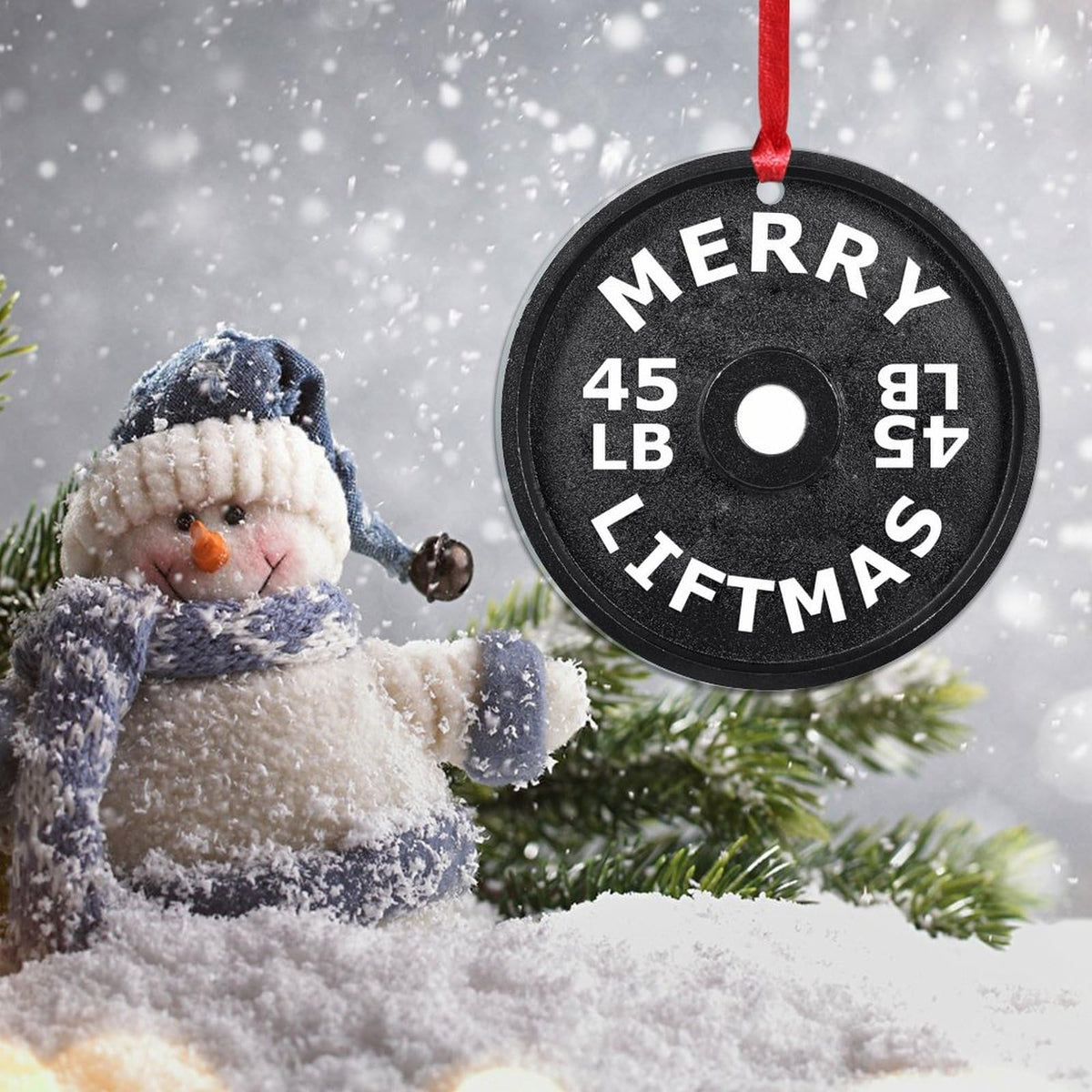 Merry Liftmas Ornament Barbell Weight Plate Christmas Stocking Filling Gift Athletic Trainer Gift