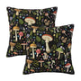 Mushroom Flower Farmhouse Throw Pillow Covers 18x18 in Black Pillow Case Soft