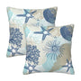 Beach Ocean Starfish Seashell Nautical Coastal Farmhouse Throw Pillow Covers 18x18