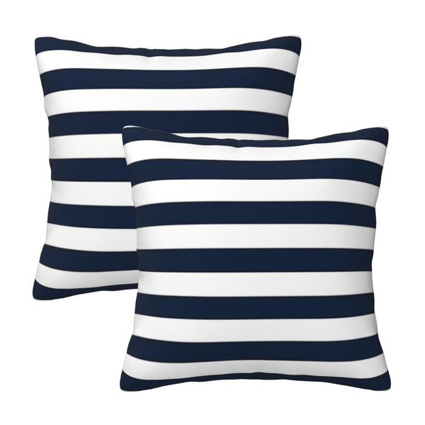Navy Blue and White Stripe Throw Pillow Covers 18x18 in Farmhouse Pillow Case Soft Cushion Covers Set of 2