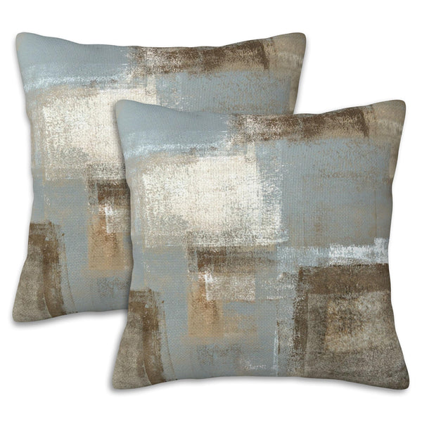 Throw Pillow Covers Grey and Beige Pillow Covers 18x18 Inch Set of 2 Abstract Art Painting Throw Pillows