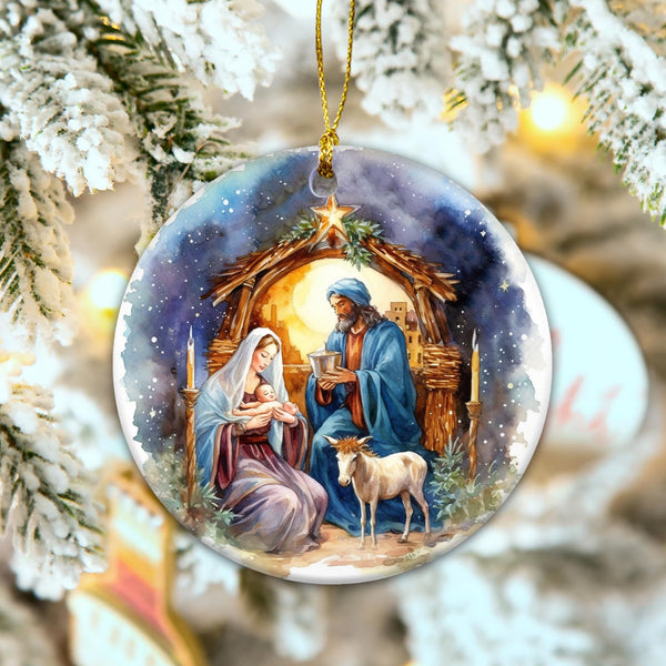 Holy Family Nativity Scene Ornament – Religious Christmas Ornament