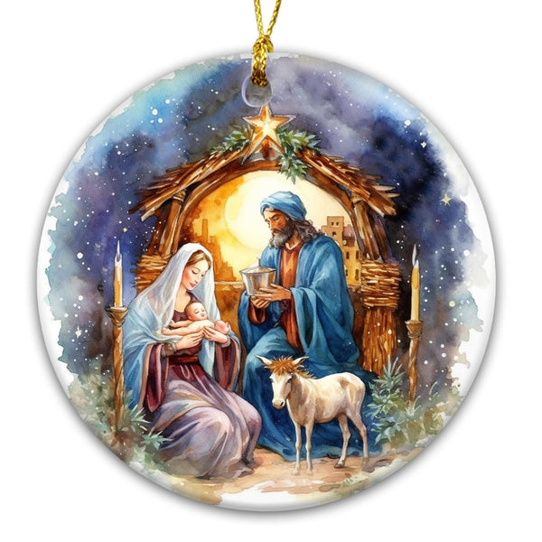 Holy Family Nativity Scene Ornament – Religious Christmas Ornament
