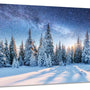 Winter Forest Landscape,Pine Trees In Winter,Magical Snowy Sunset Canvas Wall Art For Living Room Decor Aesthetic Vintage Posters