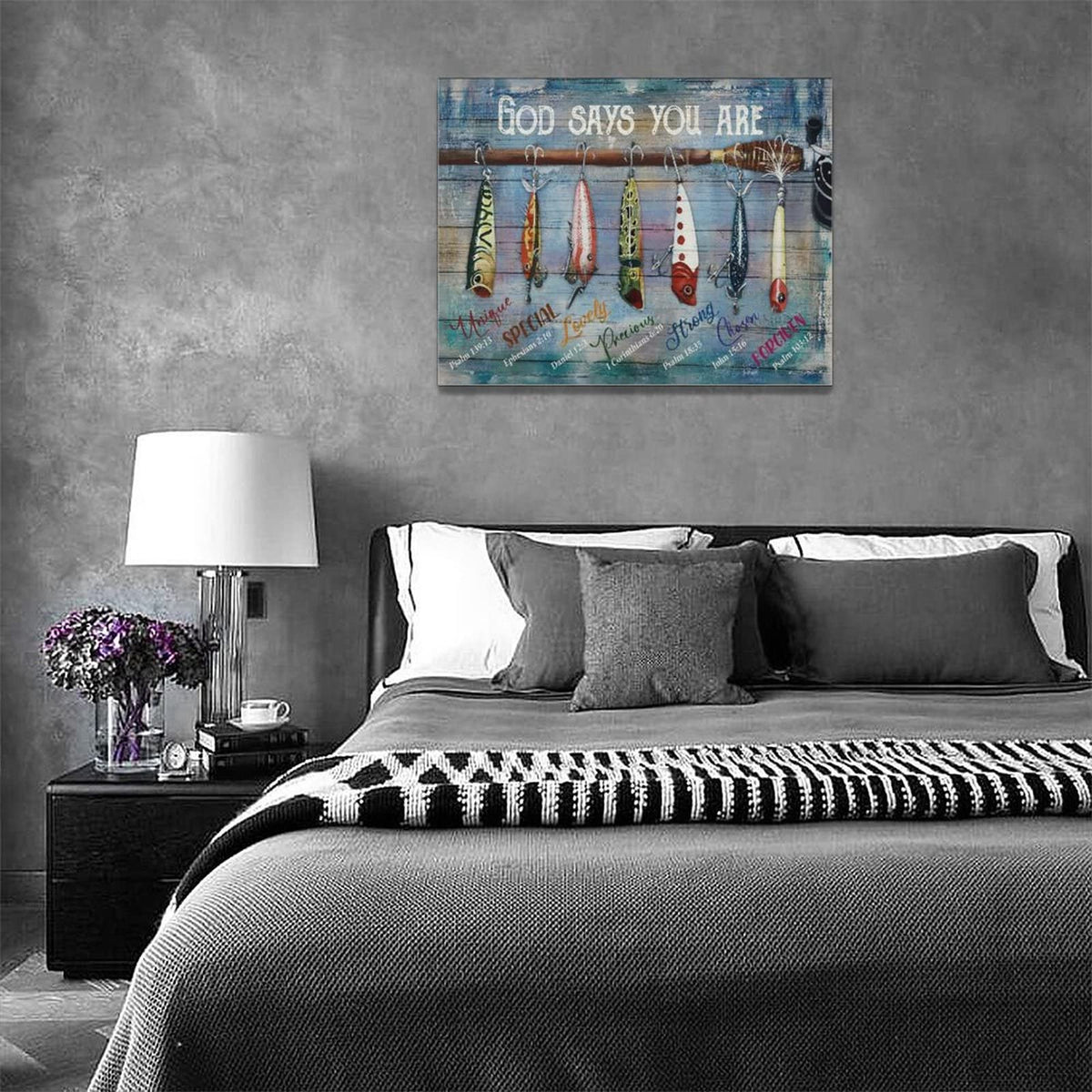 Fish Pictures Wall Decor Canvas Painting Prints Framed Artwork Decor for Bedroom Bathroom Living Room