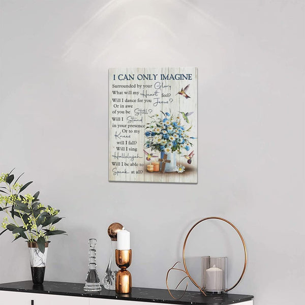 Daisy Canvas Wall Art Daisies Hummingbirds Pictures Wall Decor White Flowers I Can Only Imagine Painting Prints Framed Artwork Decor