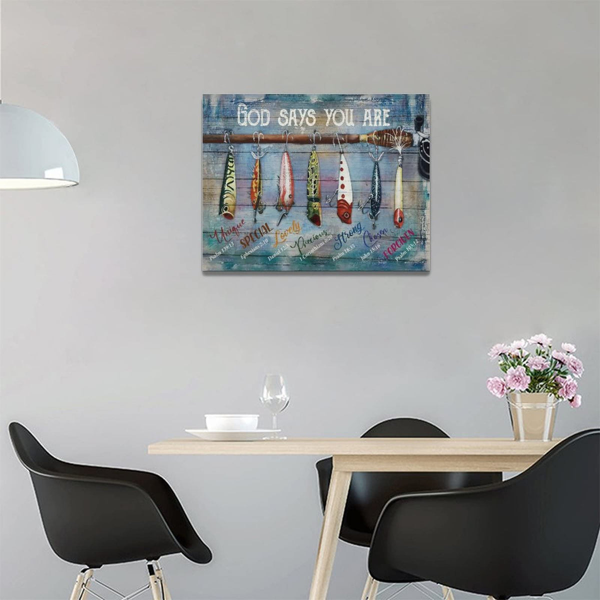 Fish Pictures Wall Decor Canvas Painting Prints Framed Artwork Decor for Bedroom Bathroom Living Room