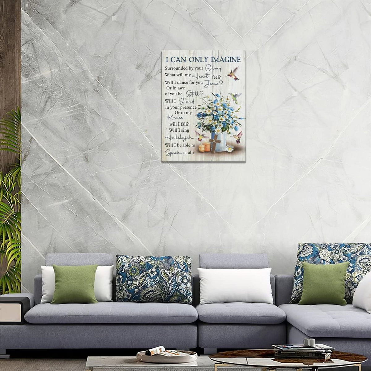 Daisy Canvas Wall Art Daisies Hummingbirds Pictures Wall Decor White Flowers I Can Only Imagine Painting Prints Framed Artwork Decor