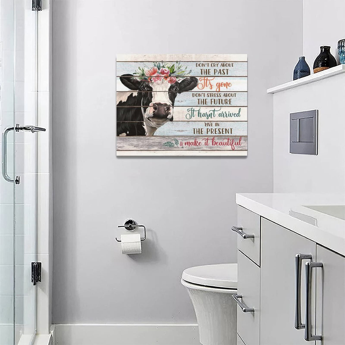 Farmhouse Canvas Wall Art Rustic Cow Cattle Wall Decor Inspirational Quotes Country Farm Animals Pictures Painting Prints